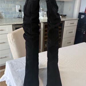 Black Suede Women's Knee-High Boots